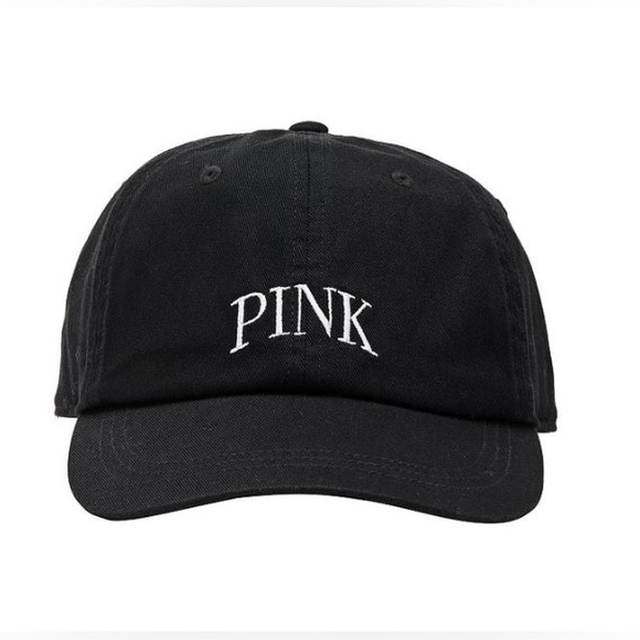 NWT Victoria Secret Baseball Hat Black Color with White Embroidered Letters PINK - Picture 1 of 7